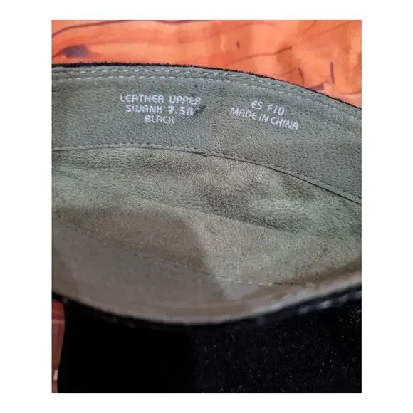 Earth Swank Kalso slouchy boots Leather Black Boots Size 7.5 - Picture 3 of 8